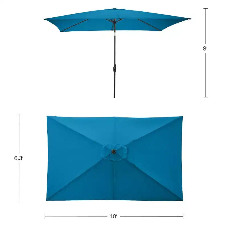 Set da pranzo da esterno Alaterre Furniture 6 pz, tavolo Okemo con ombrellone rettangolare da 10 piedi