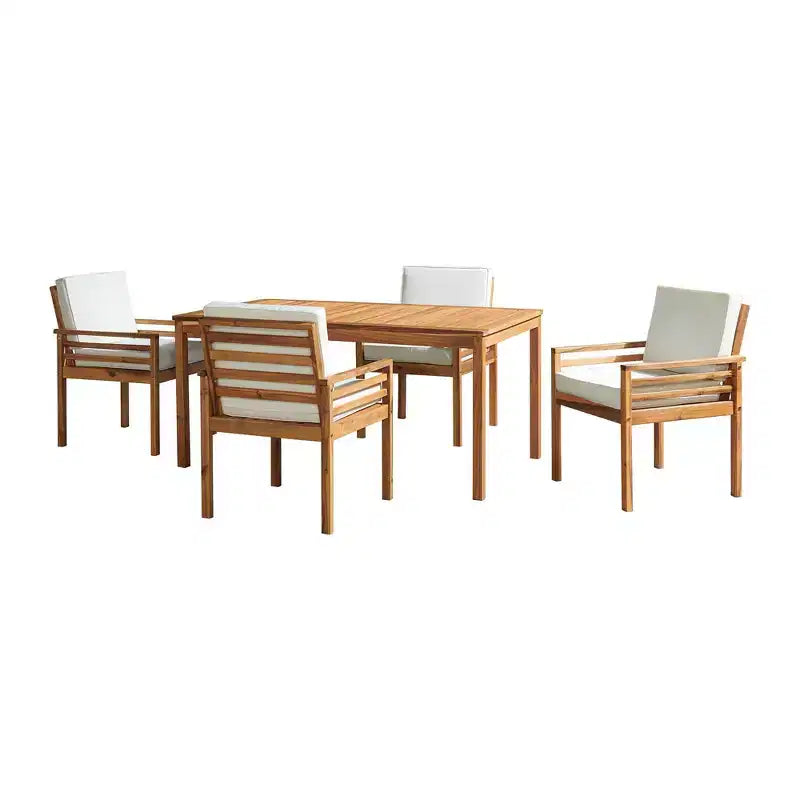 Set da pranzo da esterno Alaterre Furniture 6 pz, tavolo Okemo con ombrellone rettangolare da 10 piedi