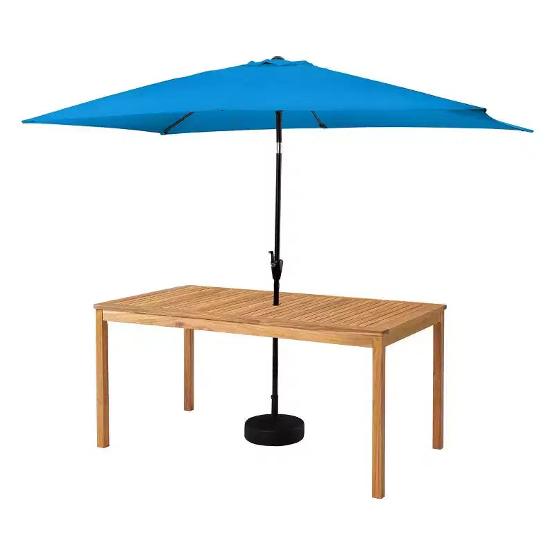 Set da pranzo da esterno Alaterre Furniture 6 pz, tavolo Okemo con ombrellone rettangolare da 10 piedi