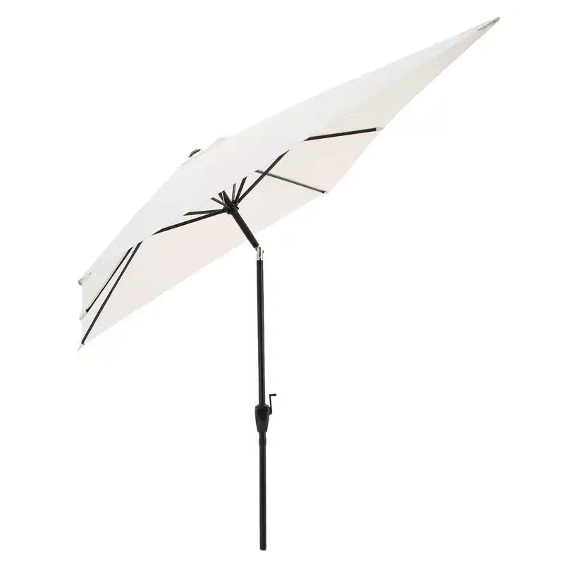 Set da pranzo da esterno Alaterre Furniture 8 pezzi, tavolo Okemo con ombrellone rettangolare da 3 m
