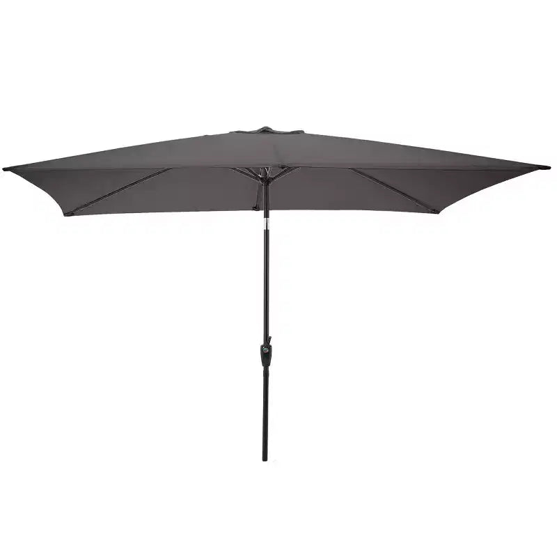 Set da pranzo da esterno Alaterre Furniture 8 pezzi, tavolo Okemo con ombrellone rettangolare da 3 m