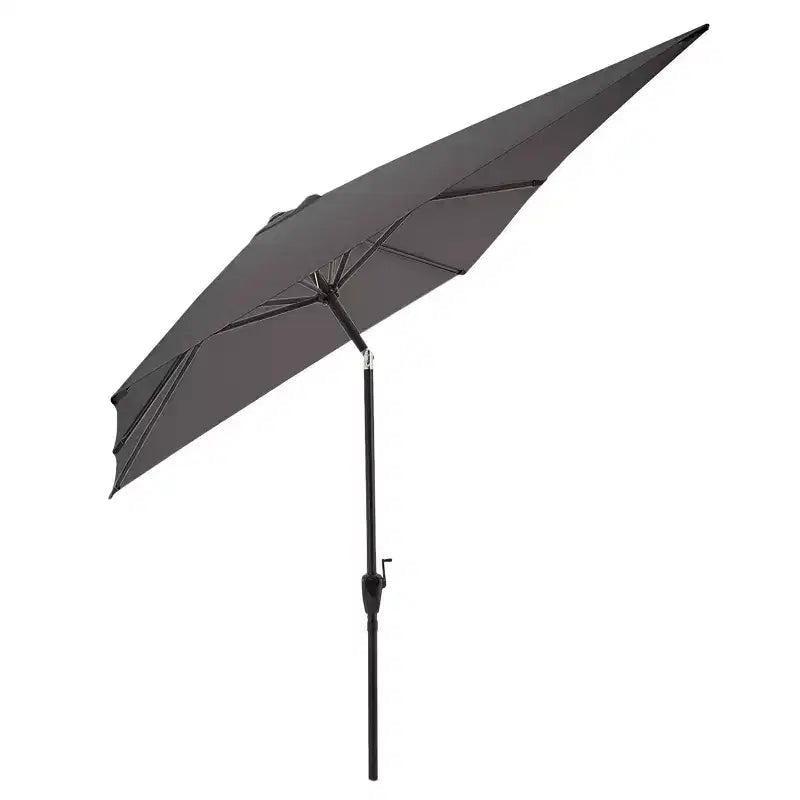 Set da pranzo da esterno Alaterre Furniture 8 pezzi, tavolo Okemo con ombrellone rettangolare da 3 m