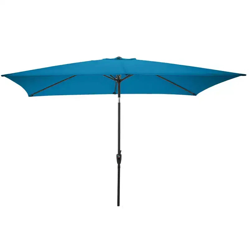 Set da pranzo da esterno Alaterre Furniture 8 pezzi, tavolo Okemo con ombrellone rettangolare da 3 m