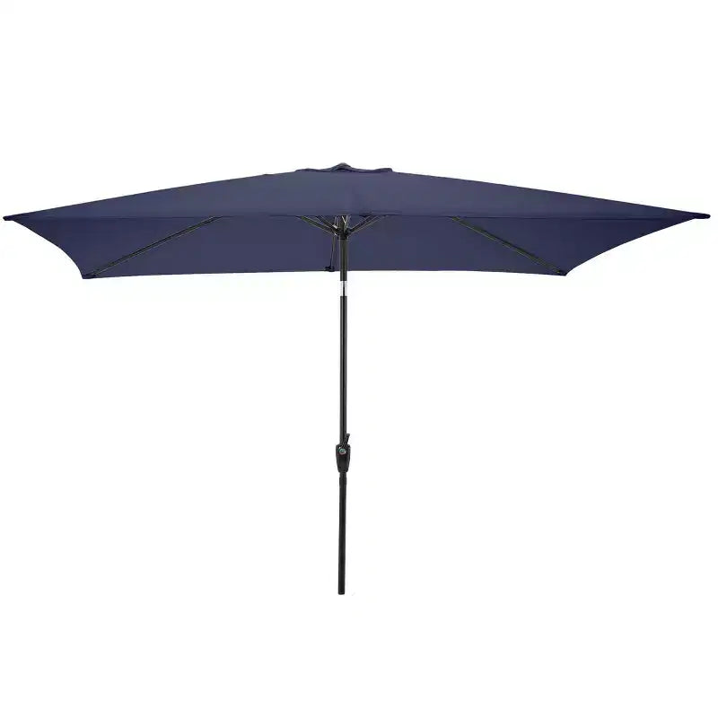 Set da pranzo da esterno Alaterre Furniture 8 pezzi, tavolo Okemo con ombrellone rettangolare da 3 m