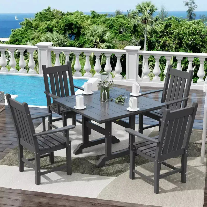WestinTrends Set da pranzo da esterno di 5 pezzi, con tavolo quadrato e poltrone