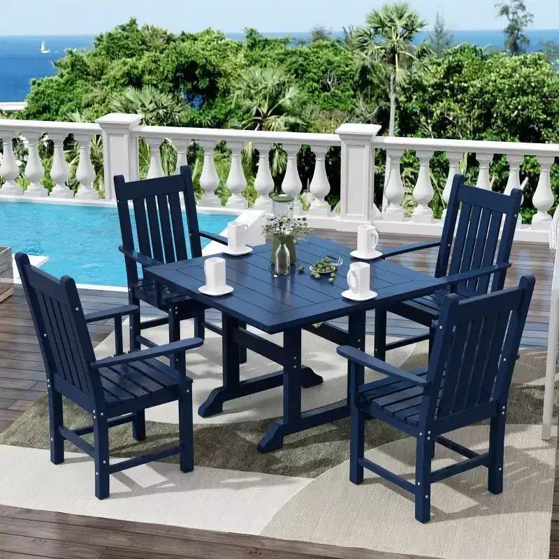 WestinTrends Set da pranzo da esterno di 5 pezzi, con tavolo quadrato e poltrone