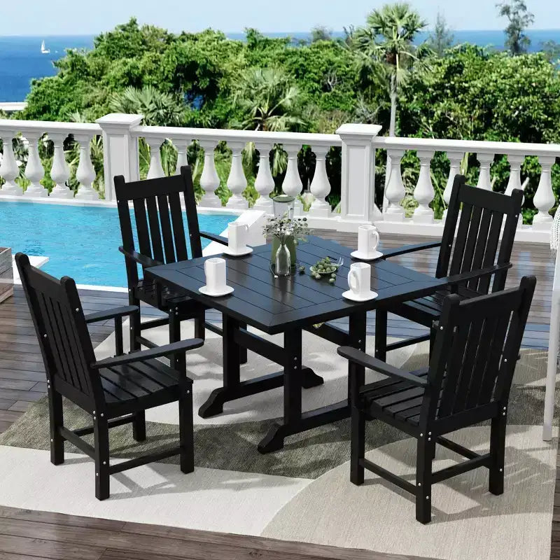 WestinTrends Set da pranzo da esterno di 5 pezzi, con tavolo quadrato e poltrone