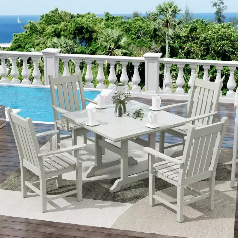 WestinTrends Set da pranzo da esterno di 5 pezzi, con tavolo quadrato e poltrone