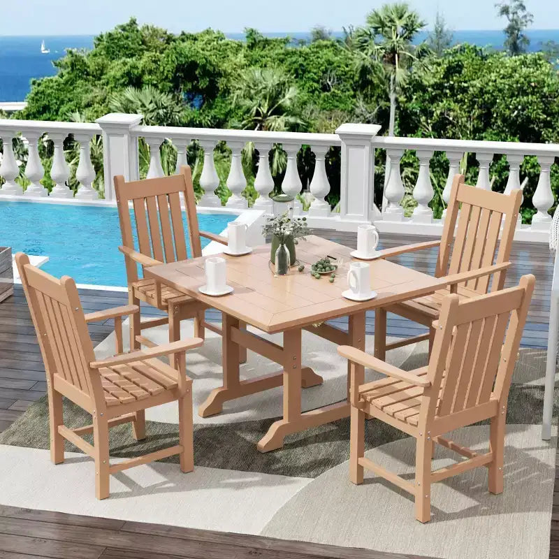 WestinTrends Set da pranzo da esterno di 5 pezzi, con tavolo quadrato e poltrone