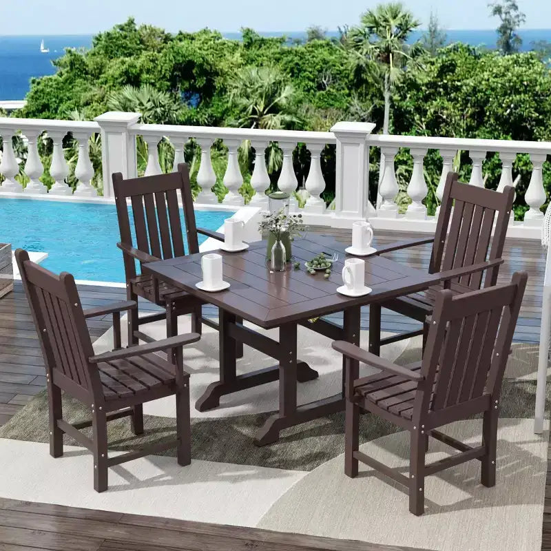 WestinTrends Set da pranzo da esterno di 5 pezzi, con tavolo quadrato e poltrone