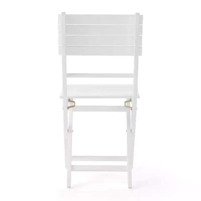 GDFStudio Rabion Set da pranzo pieghevole da esterno in legno di acacia a 5 pezzi, bianco