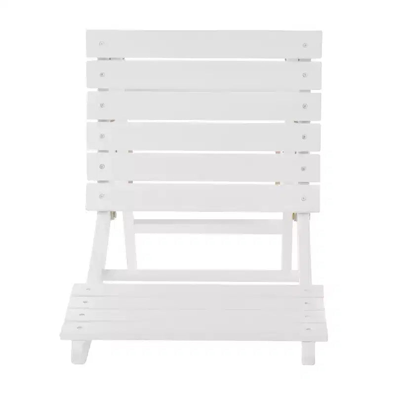 GDFStudio Rabion Set da pranzo pieghevole da esterno in legno di acacia a 5 pezzi, bianco