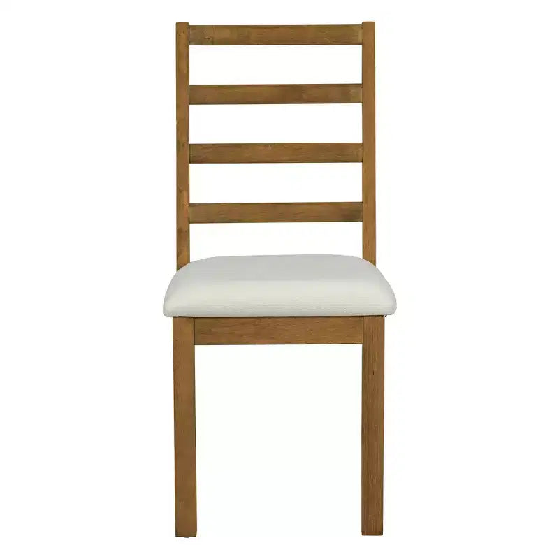Set da pranzo Whisen Farmhouse da 6 pezzi, set da pranzo per cucina con tavolo da pranzo allungabile, 1 panca e 4 sedie da pranzo con schienale a pioli