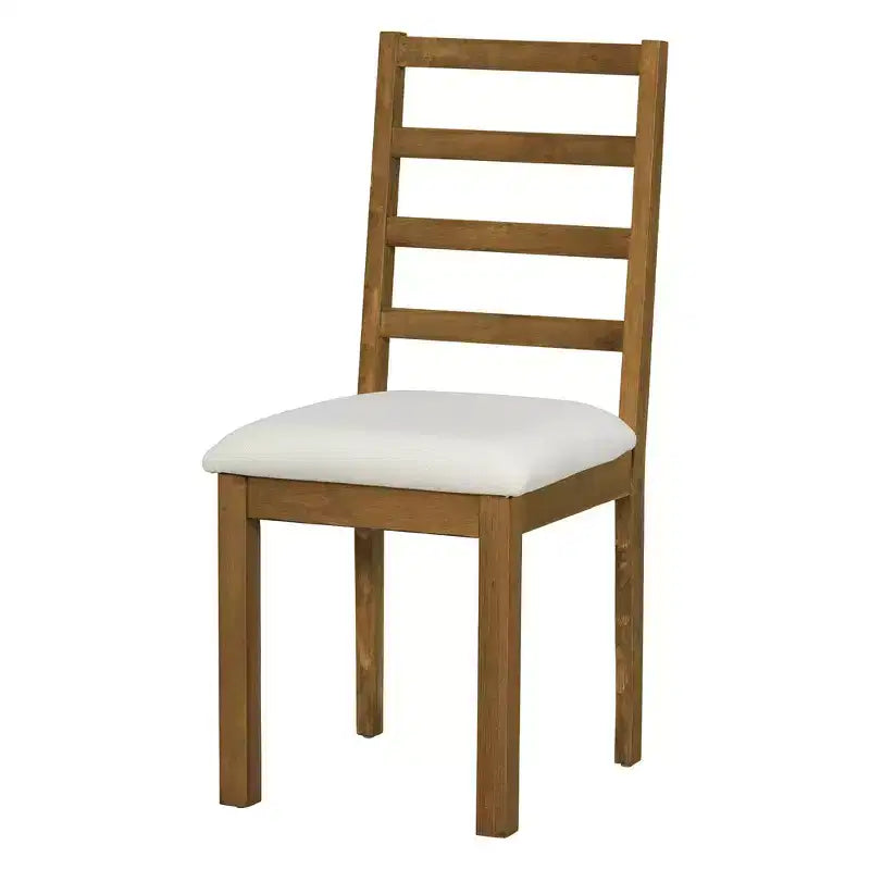 Set da pranzo Whisen Farmhouse da 6 pezzi, set da pranzo per cucina con tavolo da pranzo allungabile, 1 panca e 4 sedie da pranzo con schienale a pioli