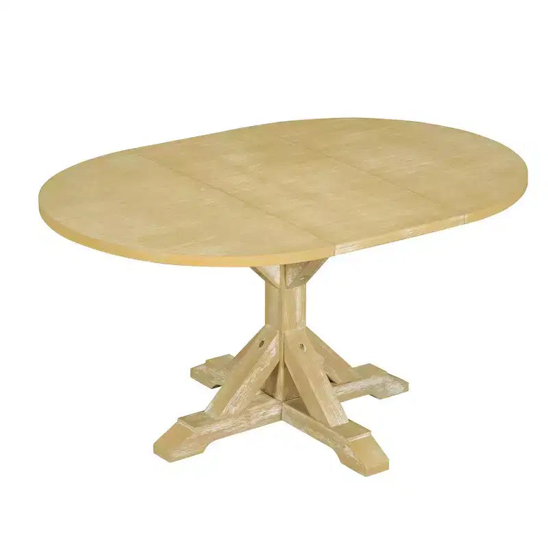 Set da pranzo Whisen Farmhouse da 6 pezzi, set da pranzo per cucina con tavolo da pranzo allungabile, 1 panca e 4 sedie da pranzo con schienale a pioli