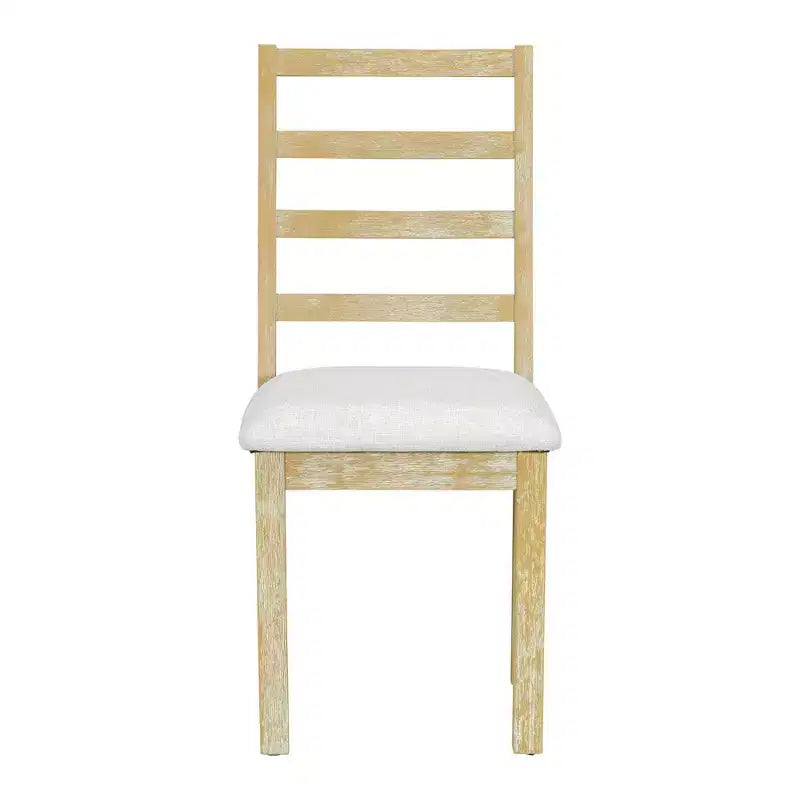 Set da pranzo Whisen Farmhouse da 6 pezzi, set da pranzo per cucina con tavolo da pranzo allungabile, 1 panca e 4 sedie da pranzo con schienale a pioli