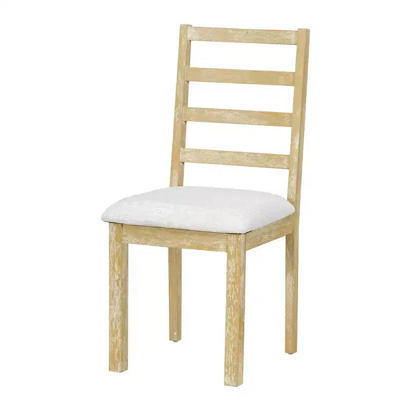 Set da pranzo Whisen Farmhouse da 6 pezzi, set da pranzo per cucina con tavolo da pranzo allungabile, 1 panca e 4 sedie da pranzo con schienale a pioli