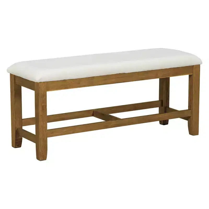 Set da pranzo Whisen Farmhouse da 6 pezzi, set da pranzo per cucina con tavolo da pranzo allungabile, 1 panca e 4 sedie da pranzo con schienale a pioli