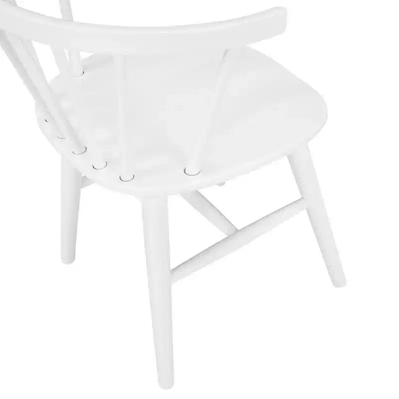 Set da pranzo da 5 pezzi Alwynn bianco e legno naturale, tavolo da pranzo con 4 sedie Windsor