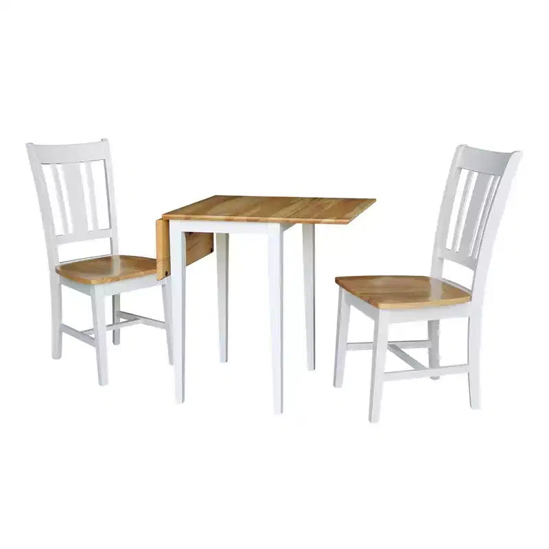 Tavolo da pranzo piccolo con due prolunghe a ribalta International Concepts con 2 sedie San Remo Splat