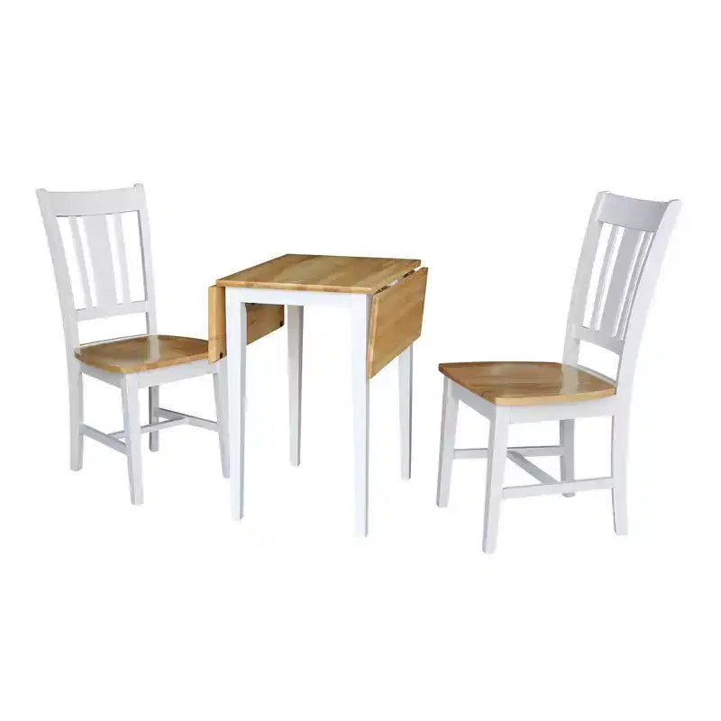 Tavolo da pranzo piccolo con due prolunghe a ribalta International Concepts con 2 sedie San Remo Splat