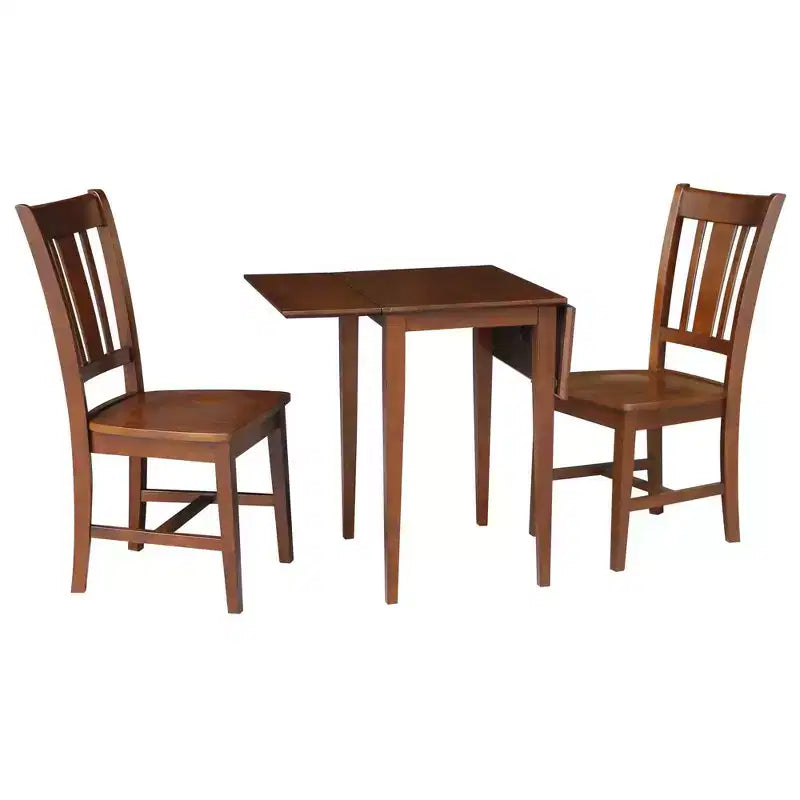 Tavolo da pranzo piccolo con due prolunghe a ribalta International Concepts con 2 sedie San Remo Splat