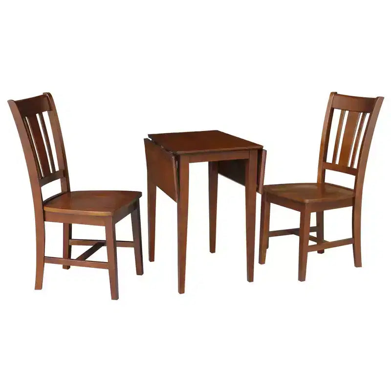 Tavolo da pranzo piccolo con due prolunghe a ribalta International Concepts con 2 sedie San Remo Splat