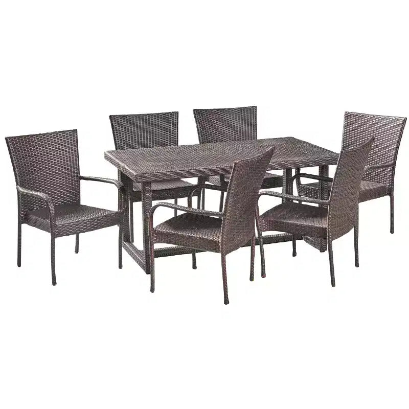 Set da pranzo in vimini 7 pezzi Melville - Christopher Knight Home