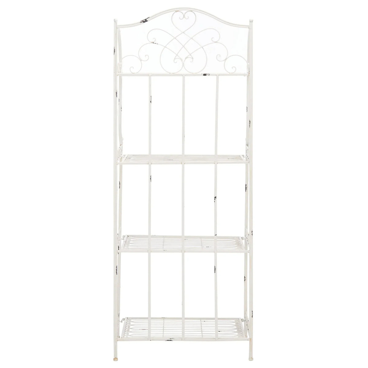 SAFAVIEH Bryn Scaffale da panettiere da esterno a 4 ripiani in ferro battuto vittoriano - 25 pollici L x 15 pollici P x 63 pollici H - 25 L x 15 P x 63 H